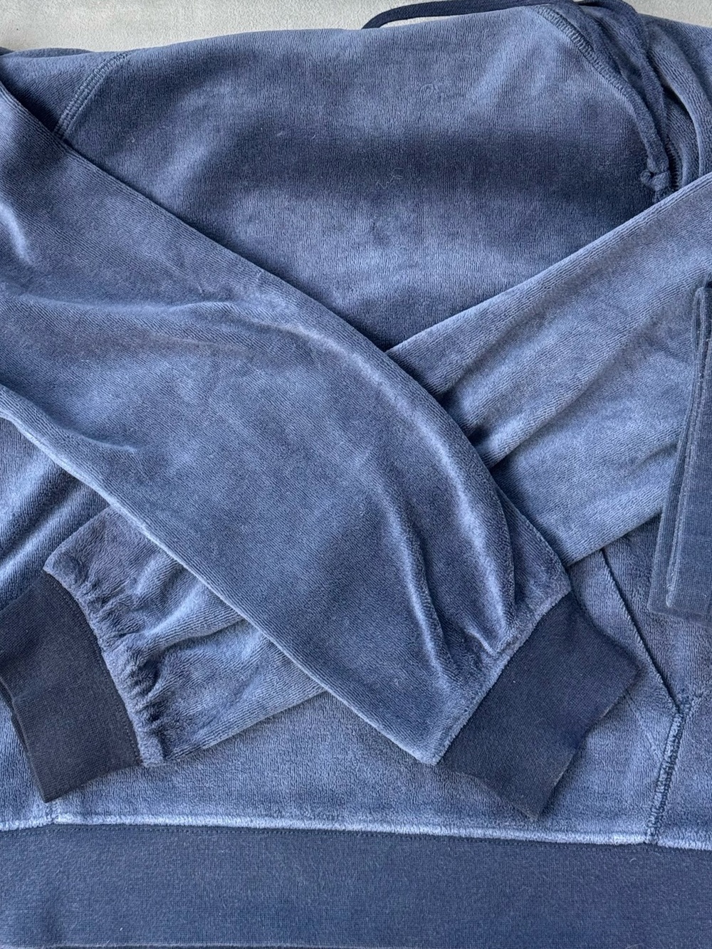 JCREW XS Plush Navy Blue Velour Hoodie & Joggers Set - Picture 13 of 14
